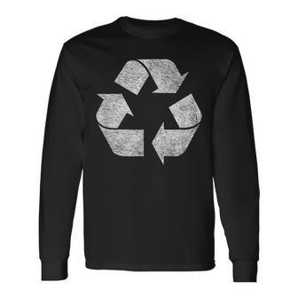 Recycle Symbol Logo Earth Day Green Deal Climate Change Long Sleeve T-Shirt - Thegiftio UK