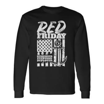 Red Friday Deployed Navy Family Long Sleeve T-Shirt - Monsterry