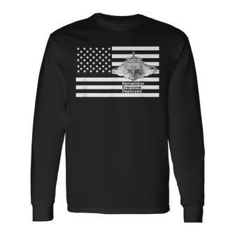 Red Friday Military Remember Everyone Deployed Flag Ship Long Sleeve T-Shirt - Monsterry DE