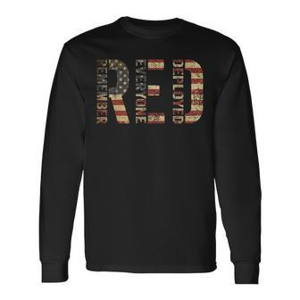Red Friday Military Support Remember Everyone Deployed Long Sleeve T-Shirt | Mazezy UK
