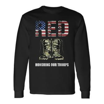 Red Friday Military Veteran Honoring Our Troops Long Sleeve T-Shirt - Monsterry AU