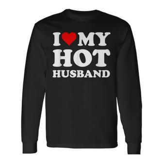Red Heart I Love My Hot Husband Long Sleeve T-Shirt - Thegiftio UK