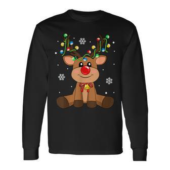 Red Nose Rudolph Reindeer Costumes Christmas Family Matching Long Sleeve T-Shirt - Monsterry AU