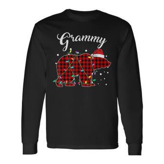 Red Plaid Grammy Bear Matching Buffalo Pajama Long Sleeve T-Shirt - Monsterry DE