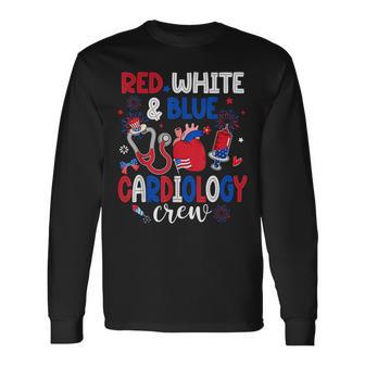 Red White & Blue Cardiology Crew Cardiac Tech 4Th Of July Long Sleeve T-Shirt - Monsterry AU