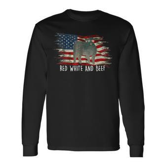 Red White And Beef Long Sleeve T-Shirt - Monsterry