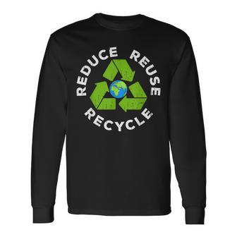 Reduce Reuse Recycle Earth Day 2024 Long Sleeve T-Shirt - Seseable