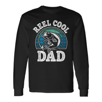 Reel Cool Dad Fishing Papa Vintage Daddy Fathers Day Long Sleeve T-Shirt - Seseable
