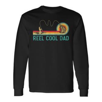 Reel Cool Dad Vintage Retro Fishing Fisherman Dad Long Sleeve T-Shirt - Monsterry DE