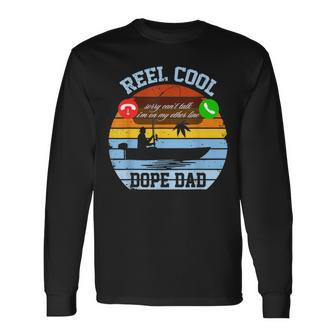 Reel Cool Fishing Dad Classic Black Men'sFather's Long Sleeve T-Shirt - Monsterry DE