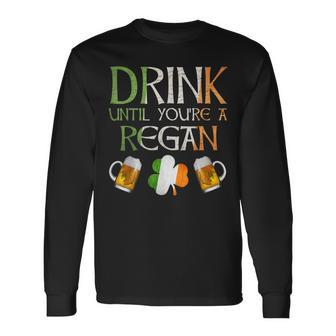 Regan Family Name For Proud Irish From Ireland Long Sleeve T-Shirt - Seseable
