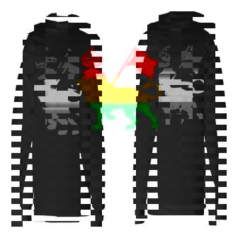 Reggae Rasta Lion Rastafarian Jamaican Music Long Sleeve T-Shirt - Thegiftio