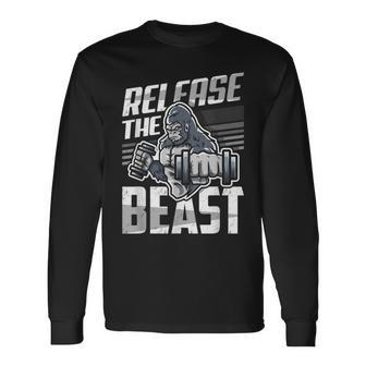 Release The Beast Bodybuilder Sport Bodybuilding Long Sleeve T-Shirt - Monsterry AU