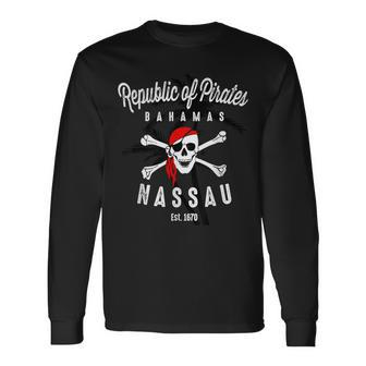 Republic Of Pirates Nassau Bahamas Vintage Summer Long Sleeve T-Shirt - Monsterry UK