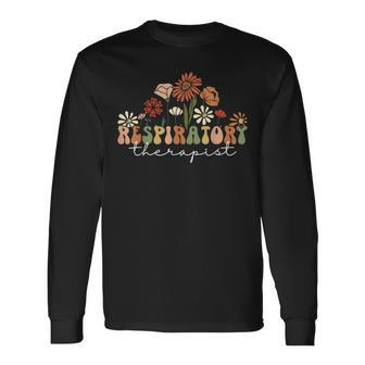 Respiratory Therapy Rt Therapist Rt Care Week Groovy Long Sleeve T-Shirt - Seseable