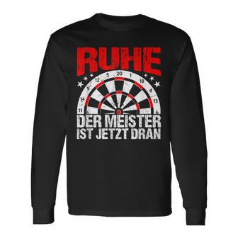 Rest Der Meister Ist Jetzt Dran Dart Spieler Schwarzes Langarmshirts - Seseable