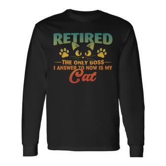 Retired Cat Retirement 2024 Decoration Women Long Sleeve T-Shirt - Monsterry