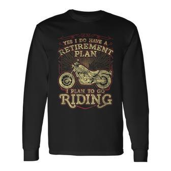 Retirement Motorcycle Riders Biker Long Sleeve T-Shirt - Seseable