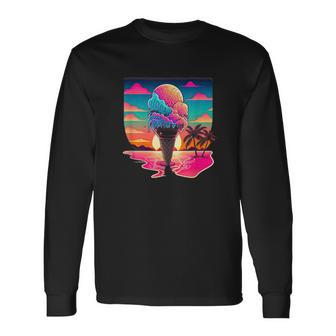 Retro Aesthetic Ice Cream Long Sleeve T-Shirt - Monsterry DE