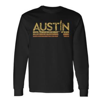 Retro Austin Texas Music Long Sleeve T-Shirt - Monsterry DE