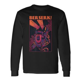 Retro Berserk Grafik Langarmshirts in Schwarz, Vintage Anime Design Tee - Seseable