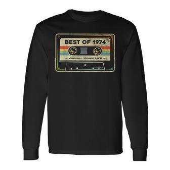 Retro Best Of 1974 Mixtape Vintage Fiftieth Birthday Cassete Long Sleeve T-Shirt - Monsterry UK