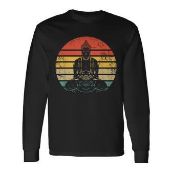 Retro Buddha Zen Vintage Buddhism Buddhist Long Sleeve T-Shirt - Monsterry CA