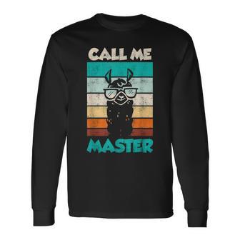 Retro Bulldogge Call Me Master Langarmshirts, Coole Hunde Liebhaber Mode - Seseable