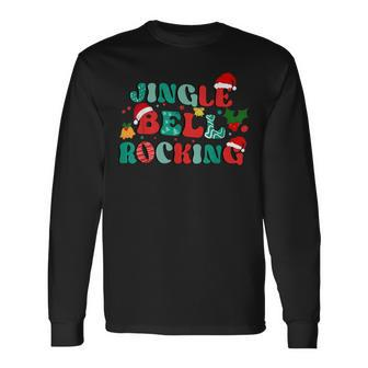 Retro Christmas Jingle Bell Rocking Christmas Long Sleeve T-Shirt - Seseable