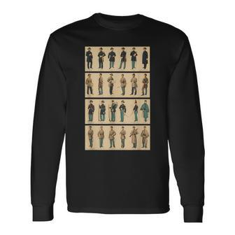 Retro Civil War Uniform Vintage Military History Dress Guide Long Sleeve T-Shirt - Monsterry
