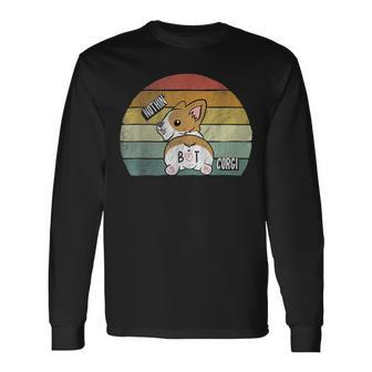 Retro Corgi Butt Nothing But Corgi Dog Lover Vintage Long Sleeve T-Shirt - Monsterry DE