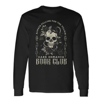 Retro Dark Romance Book Club Always Falling For The Villain Long Sleeve T-Shirt - Monsterry CA