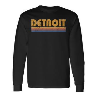 Retro Detroit Michigan Vintage Langarmshirts - Seseable