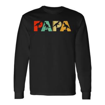 Retro Dinosaurier Papa Lustiger Papa Dinosaurierater Kapuzenjacke Langarmshirts - Geschenkecke