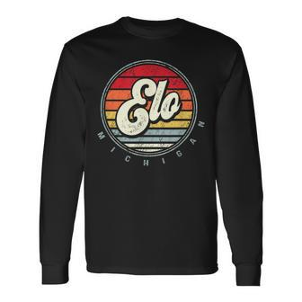 Retro Elo Home State Cool 70S Style Sunset Long Sleeve T-Shirt - Thegiftio UK