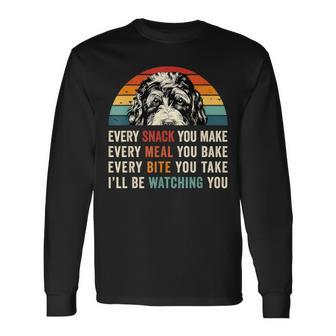 Retro Every Snack You Make Every Meal You Bake Doodle Dog Long Sleeve T-Shirt - Monsterry DE