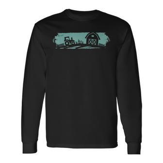 Retro Farmer Vintage Farm Barn Tractor Farming Long Sleeve T-Shirt - Monsterry DE