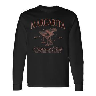 Retro Margarita Cocktail And Social Club Charlotte Long Sleeve T-Shirt - Seseable