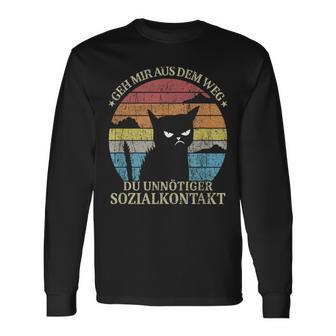 Retro Geh Mir Aus Dem Weg Du Unnecesser Social Kontakt Langarmshirts - Geschenkecke