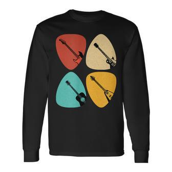 Retro Guitarist Vintage Musician Long Sleeve T-Shirt - Monsterry DE