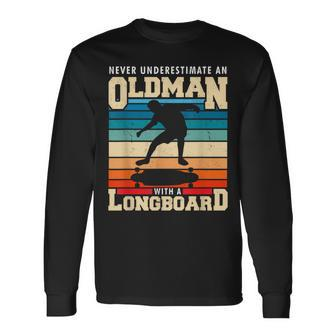 Retro Longboarder Longboard Langarmshirts - Seseable