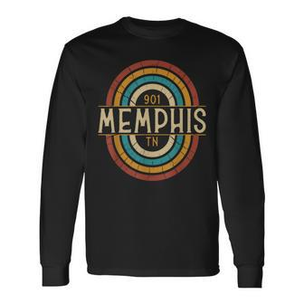 Retro Memphis Area Code 901 Residents State Tennessee Long Sleeve T-Shirt - Monsterry UK