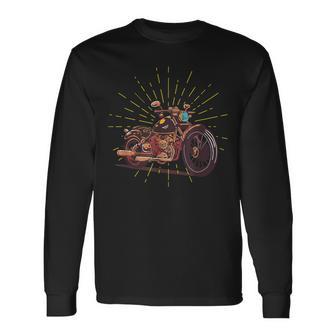 Retro Motorcycle Old Biker Clubs Moto Vintage Motorbike Long Sleeve T-Shirt - Monsterry CA