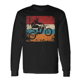 Retro Off Road Motorcycle Motocross Enduro Long Sleeve T-Shirt | Mazezy