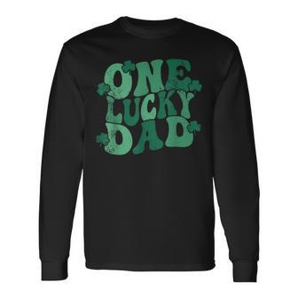 Retro One Lucky Dad St Patrick's Day Dad One Lucky Daddy Long Sleeve T-Shirt | Mazezy UK