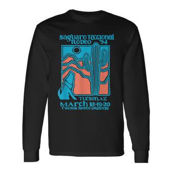 Retro Rodeo Saguaro Tucson Arizona Vintage Long Sleeve T-Shirt - Monsterry UK