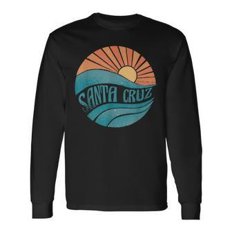 Retro Santa Cruz California Surfing Skate Graphic Santa Cruz Long Sleeve T-Shirt - Seseable