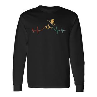 Retro For Skiing Alps Piste Heart Rate Langarmshirts - Geschenkecke