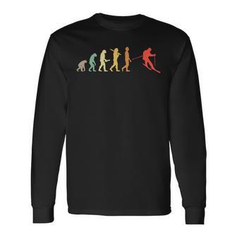 Retro Skiing Evolution For Skiers Langarmshirts - Geschenkecke