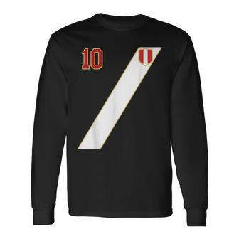 Retro Soccer Inspired Peru Long Sleeve T-Shirt - Monsterry AU